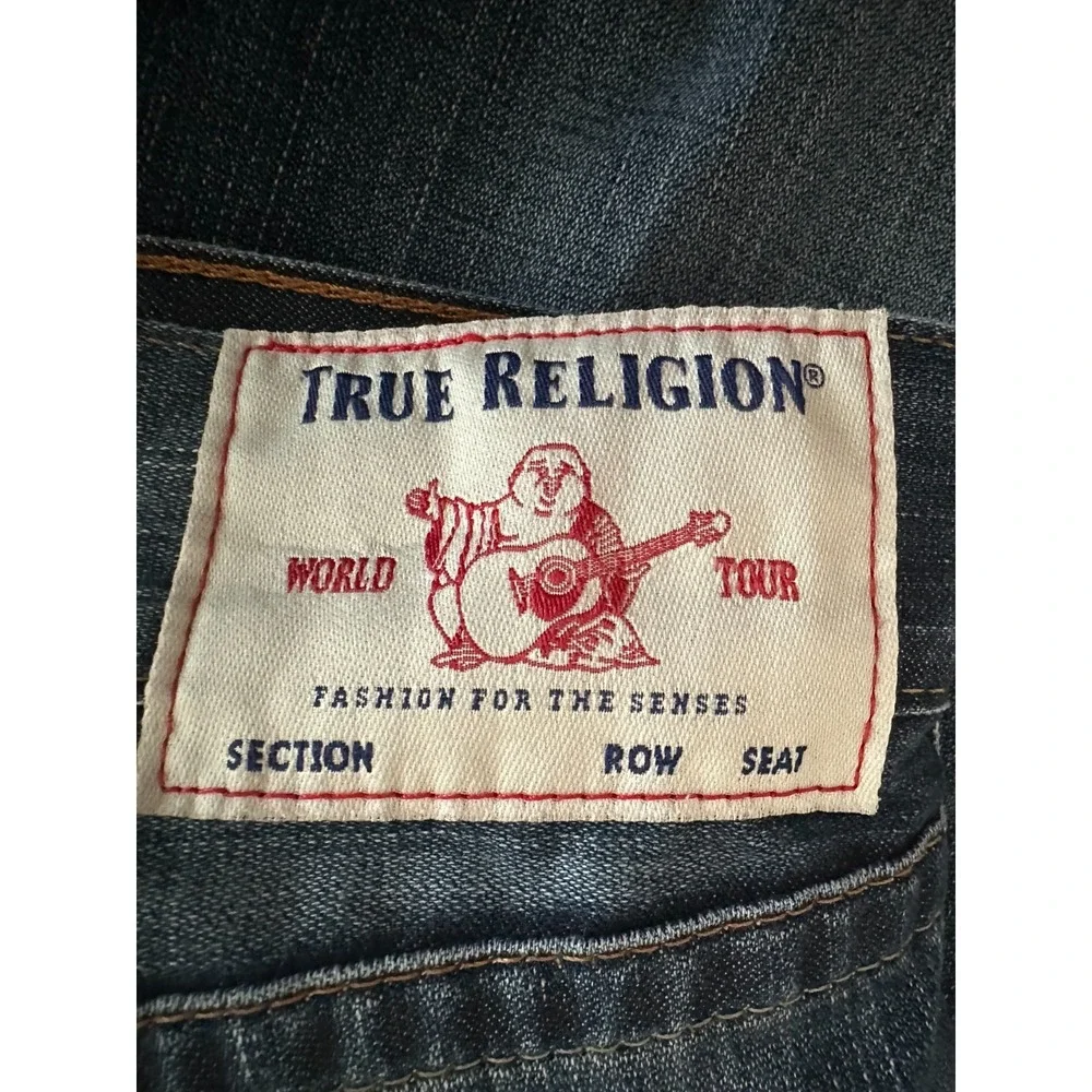 NWOT True Religion Dark Wash Ricky Relaxed Straight Leg Jeans 38 Men 41x34